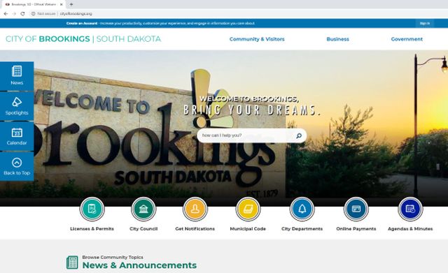 City of Brookings launches new website